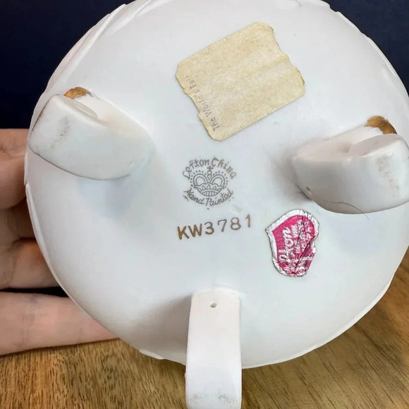 Vintage Lefton Porcelain Floral Covered Footed Candy Dish - Picture 3 of 6